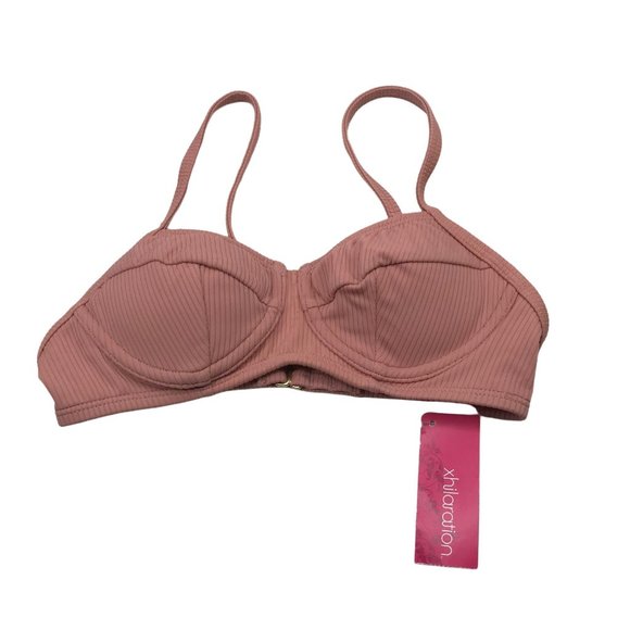 Xhilaration Junior's Size XS 00 Adustable Strap Ribbed Bikini Swim Top Mauve New - Picture 1 of 13